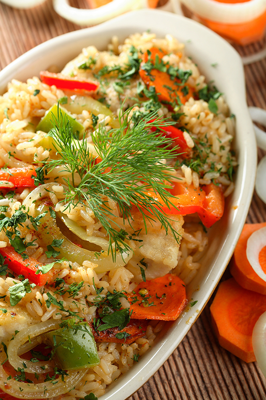 receta arroz con verduras y pollo